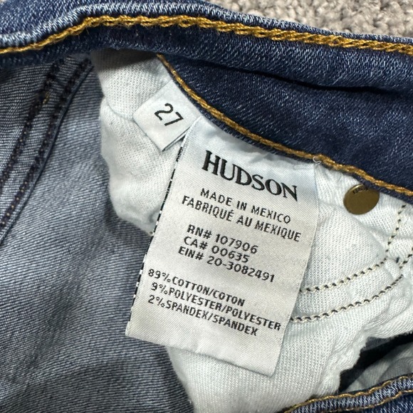 Hudson Jeans Womens 27 Blue Cropped Fray Stretch Preppy City Casual Logo Pockets - Picture 7 of 9
